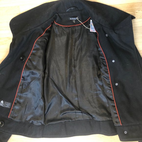 LE CHATEAU Wool Mark Blend Pea Coat Black XS - Picture 4 of 6